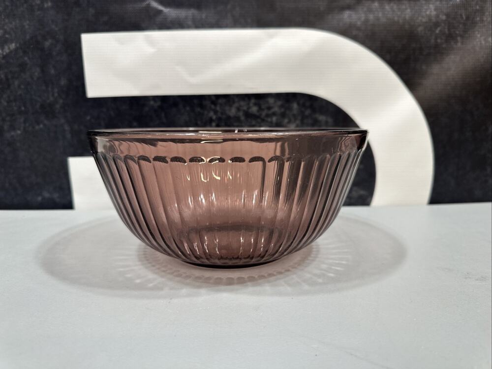 Vintage Cranberry Pyrex Ribbed Mixing Bowl 10 Cup Glass 7403S